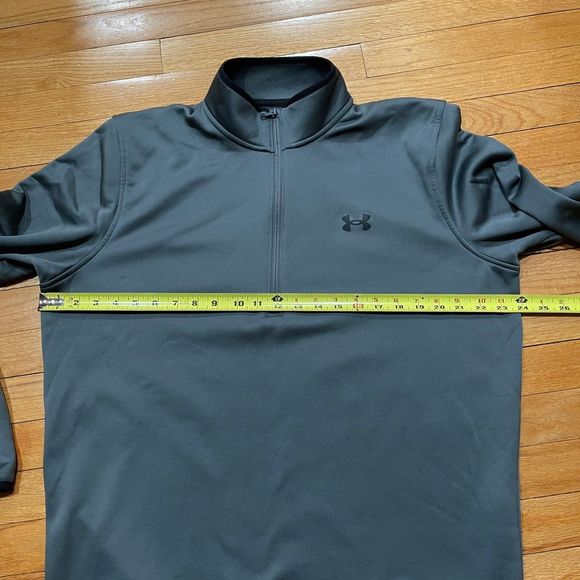 UNDER ARMOUR Coldgear Sweater Fleece 1/4 Zip Pullover Men's Size LARGE Gray EUC - Picture 5 of 10